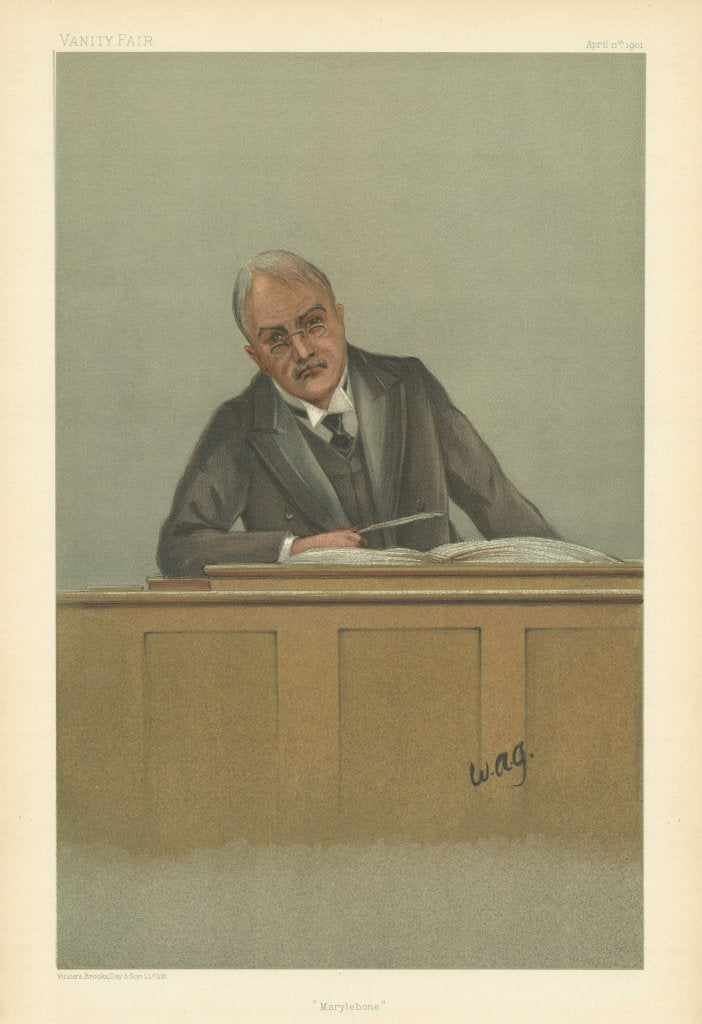 VANITY FAIR SPY CARTOON Alfred Chichele Plowden 'Marylebone'. Police. Law 1901